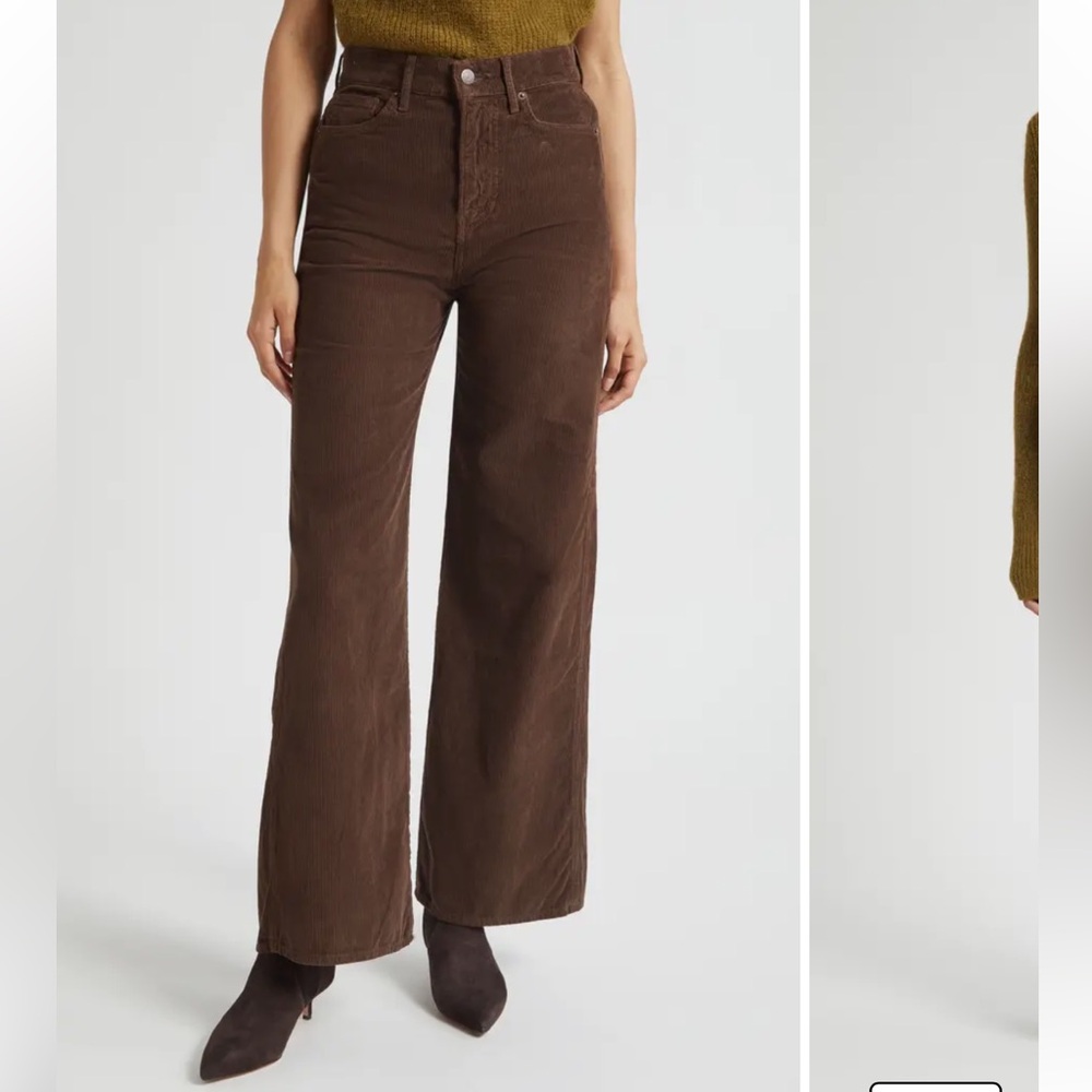 Veronica Beard Brown Wide-Leg Corduroy Pants